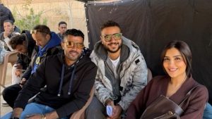 محمد سامي يفاجئ مي عمر في لوكيشن تصوير  “الست موناليزا”