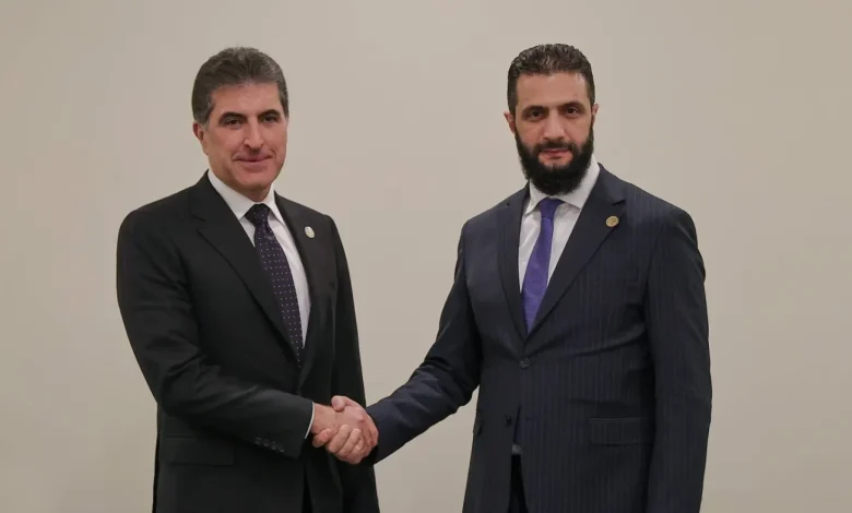 رئيس إقليم كوردستان يرحب بمرسوم أحمد الشرع بشأن الأكراد في سوريا