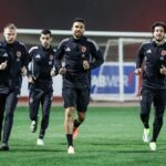 لاعبي الاهلي من التمرين الاخير