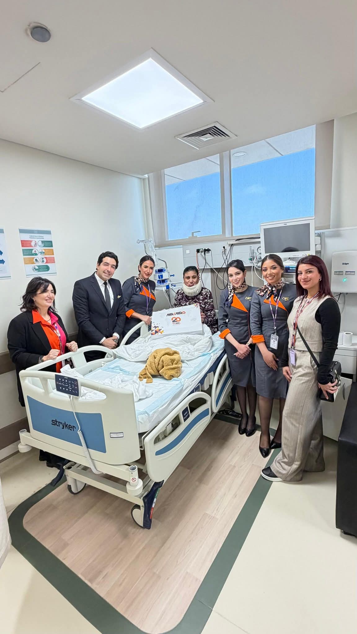 وفد من ايركايرو في زيارة لمستشفى اهل مصر لعلاج الحروق