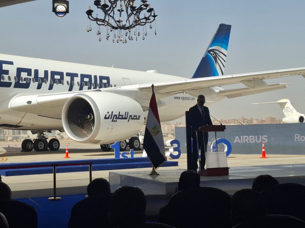 مدبولي يشهد احتفالية انضمام أولى طائرات إيرباص A350-900 إلى أسطول مصر للطيران