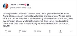 ترامب يعلن غرق سفن إيرانية والحرس الثوري يؤكد إصابة 560 عسكريًا أمريكيًا
