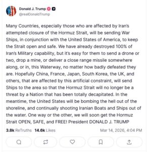 ترامب يتوعد بتأمين مضيق هرمز.. وقاليباف يهاجم واشنطن