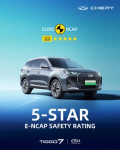 شيري TIGGO7 تحصد تصنيفات الخمس نجوم في برامج NCAP