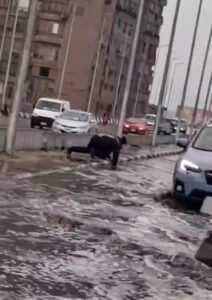 تفاعل كبير مع موقف أمين شرطة خلال موجة الطقس السيئ