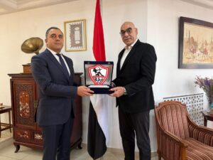 سفير مصر بالجزائر يستقبل نائب رئيس نادي الزمالك