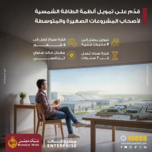 بنك مصر يطلق تمويل الطاقة الشمسية للمشروعات الصغيرة