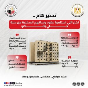 تحذير رسمي لمستفيدي الإسكان الاجتماعي: مهلة أخيرة لاستكمال إجراءات التخصيص قبل هذا الموعد