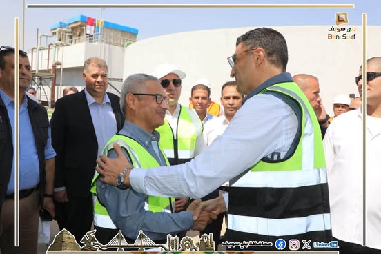 محافظ بني سويف يستقبل وزير الصناعة بمنطقة كوم أبو راضي الصناعية