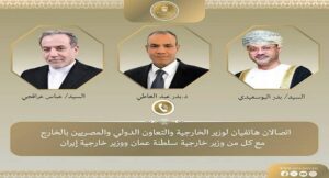 وزير الخارجية يؤكد لنظيريه العماني والإيراني ضرورة وقف التصعيد والحفاظ على أمن الملاحة